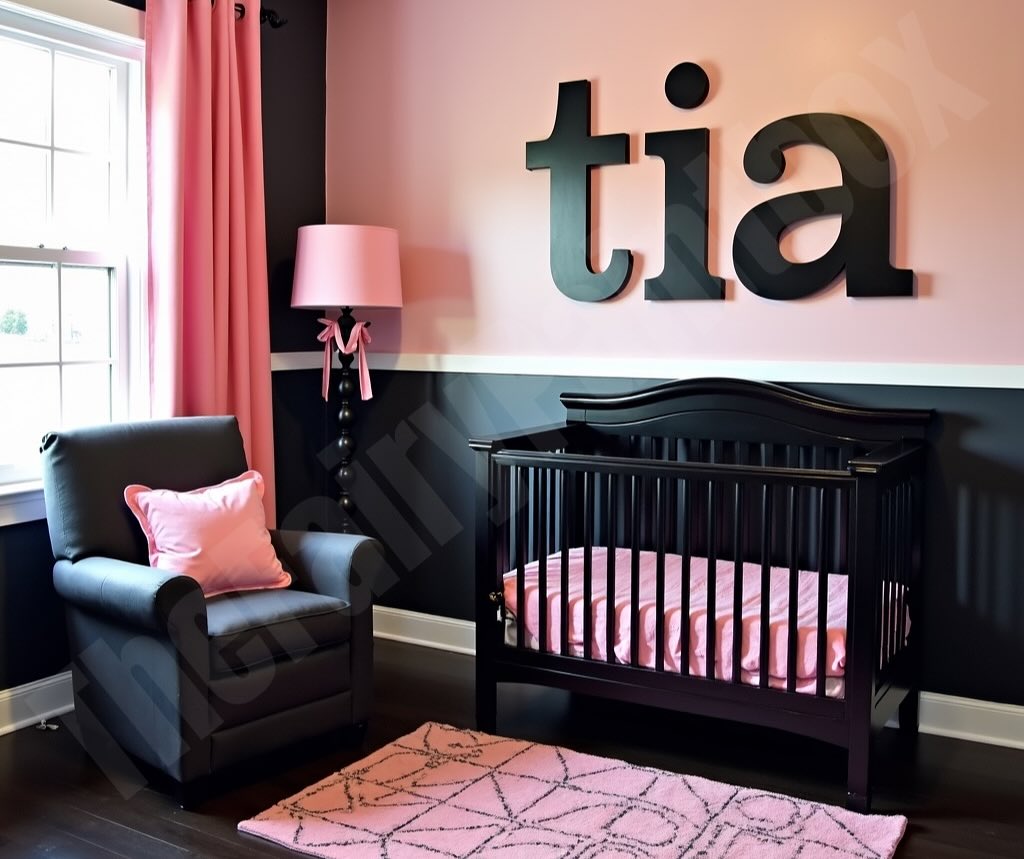 Black and Pink Baby Room Theme