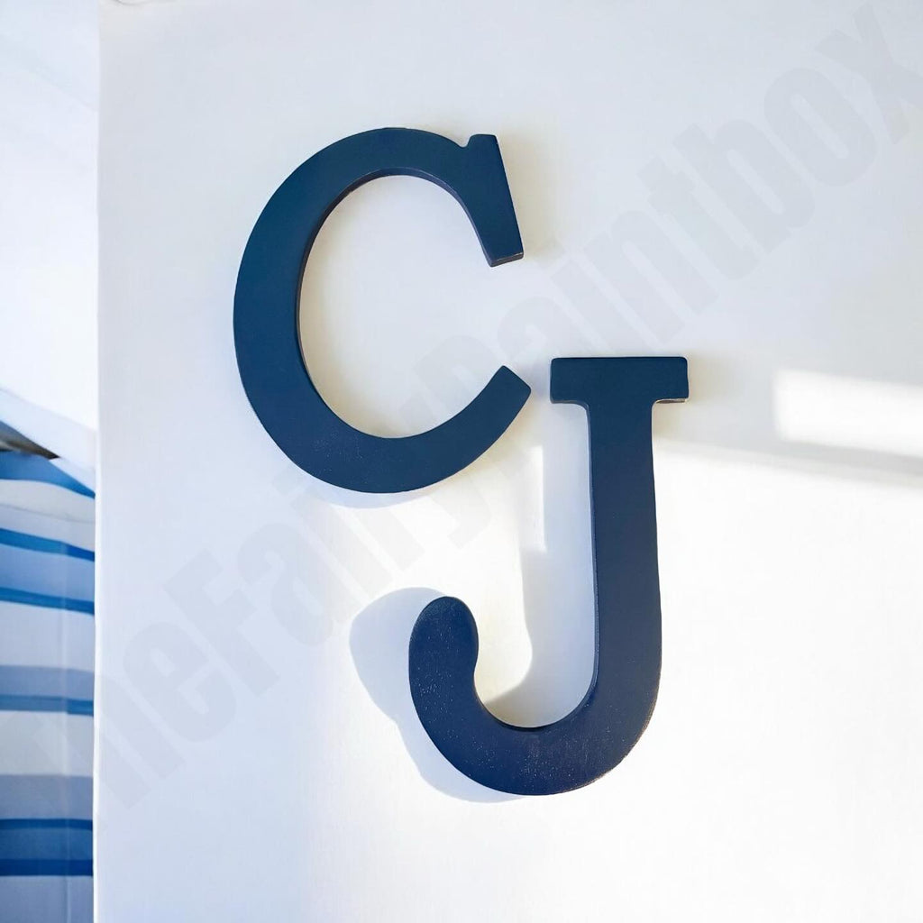 Navy Blue Wooden Wall Letter Monogram