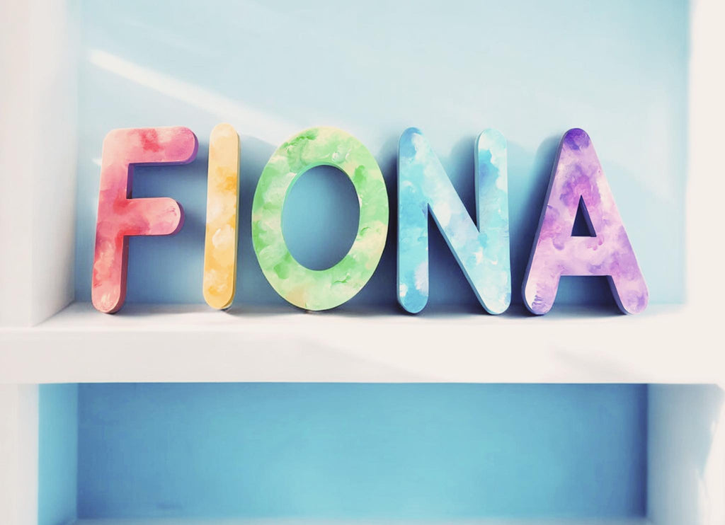 Watercolor Painted Wood Letter Sign