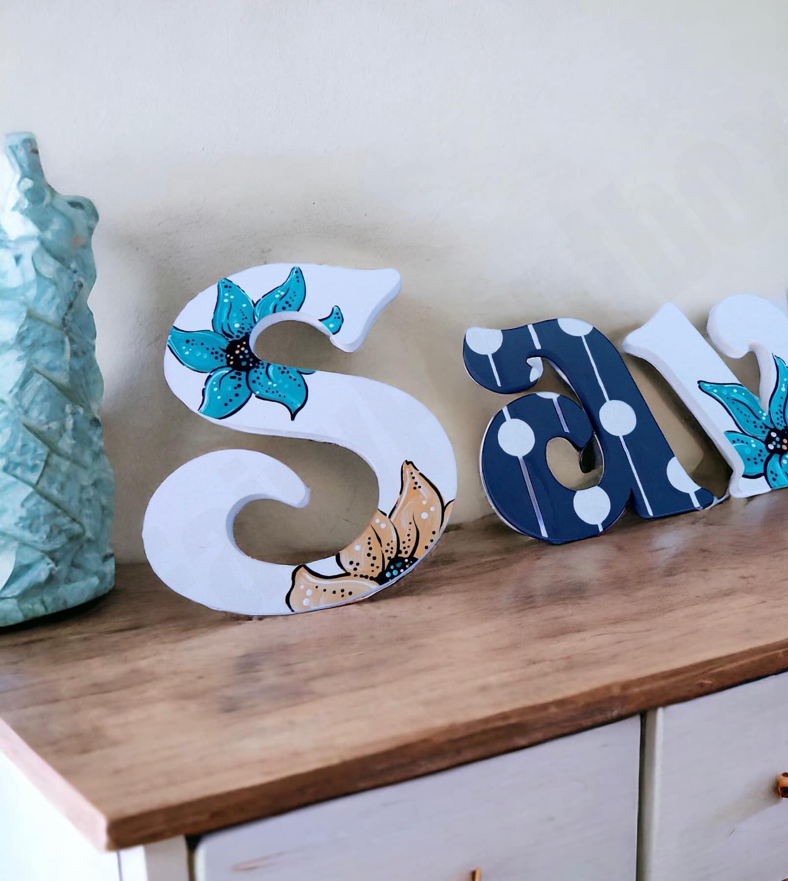 tiger lily font Tiger Lily Nursery Painted Wood Wall Letters – TheFairyPaintBox