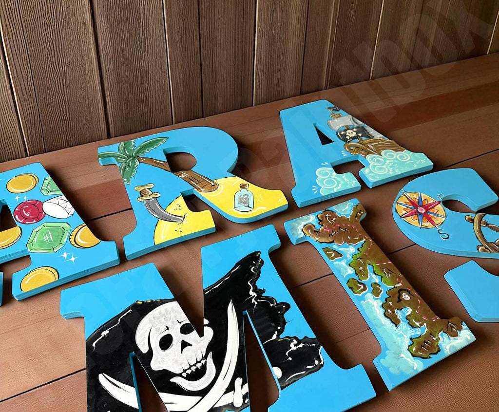 Pirate Wood Wall Letters for Baby Room Wall Decor