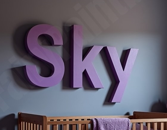 Moody Purple Painted Wood Nursery Room Decorative Wall Letters ...