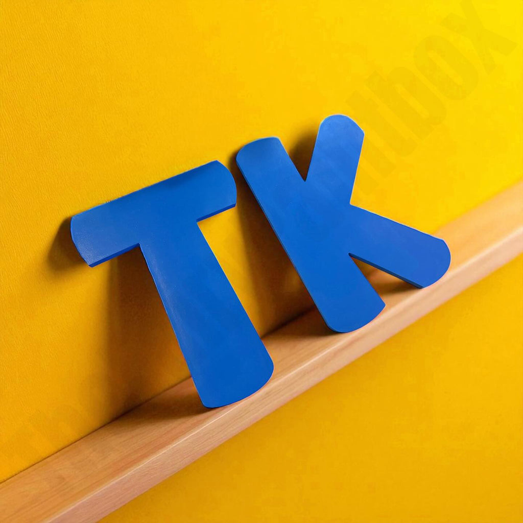 Blue Wood Wall Letters