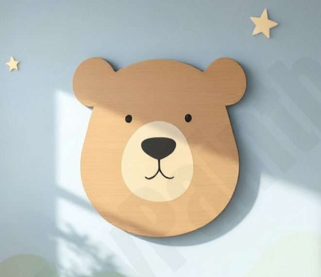Bear Face Sign for Baby Room