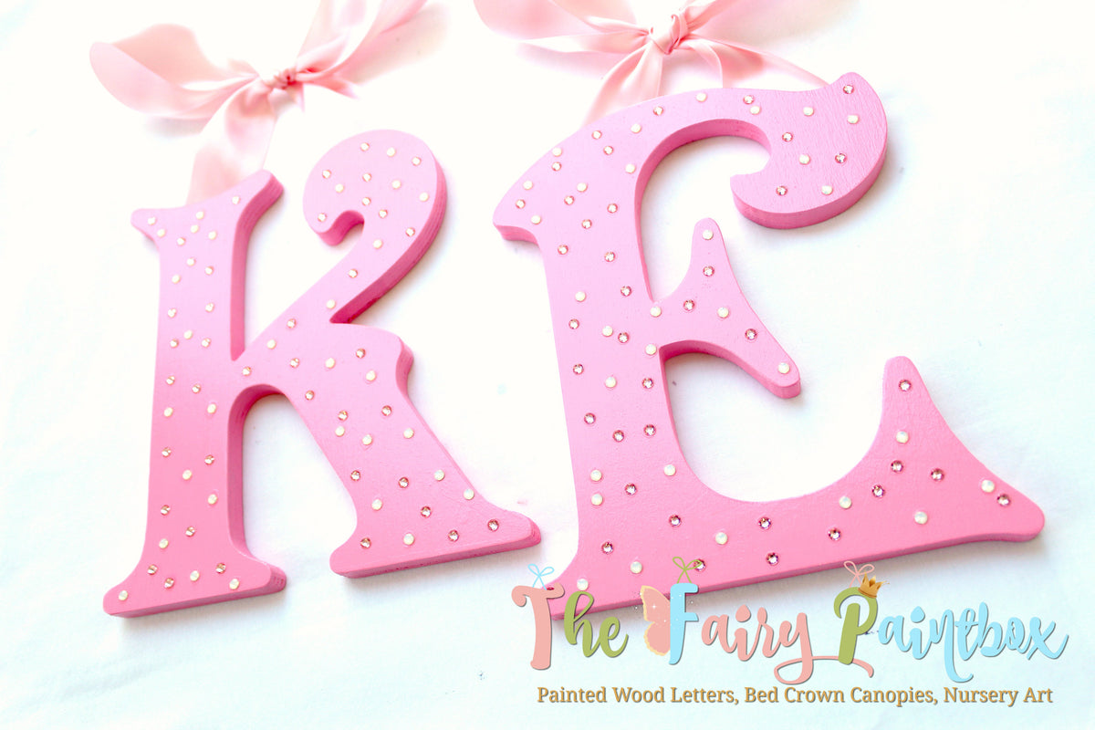 Pink Opal Crystal Nursery Wall Letters - Girls Nursery Room Wall Lette