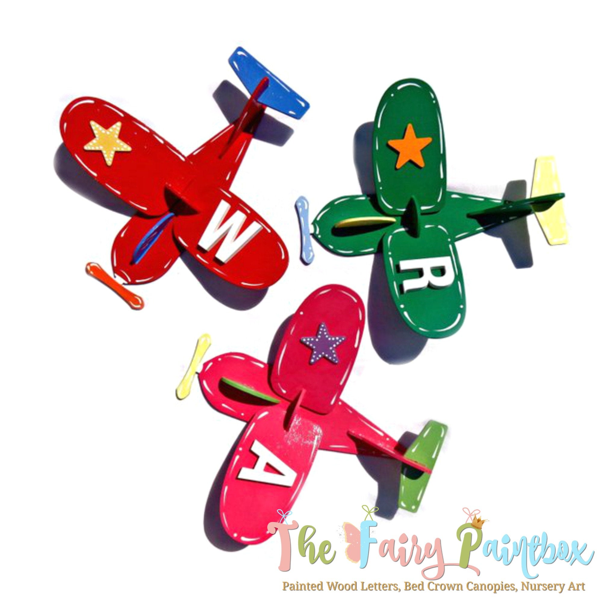 3D Airplane Nursery Wall Hanging - Airplane Monogram Nursery Room Wall ...