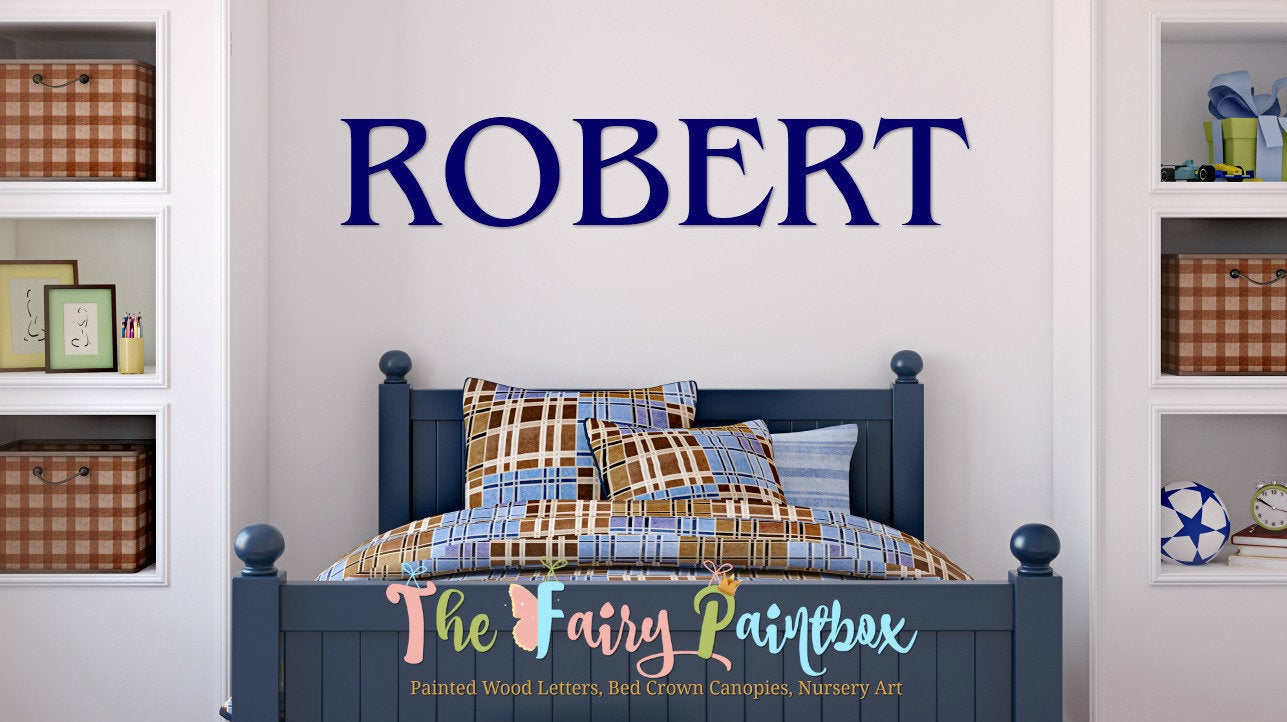 Big Blue Wall Letters Nursery Decor Painted Wood Letters Boys Room