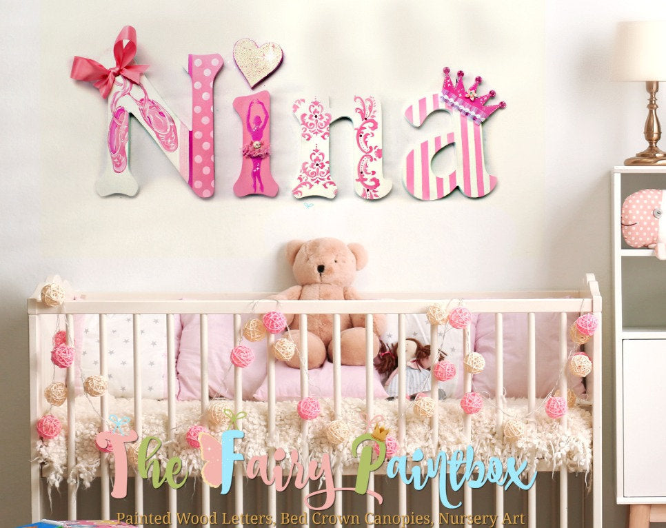 Wall Art Nursery Decor Baby Girl Pink Ballerina Ballet Set of 4 Prints