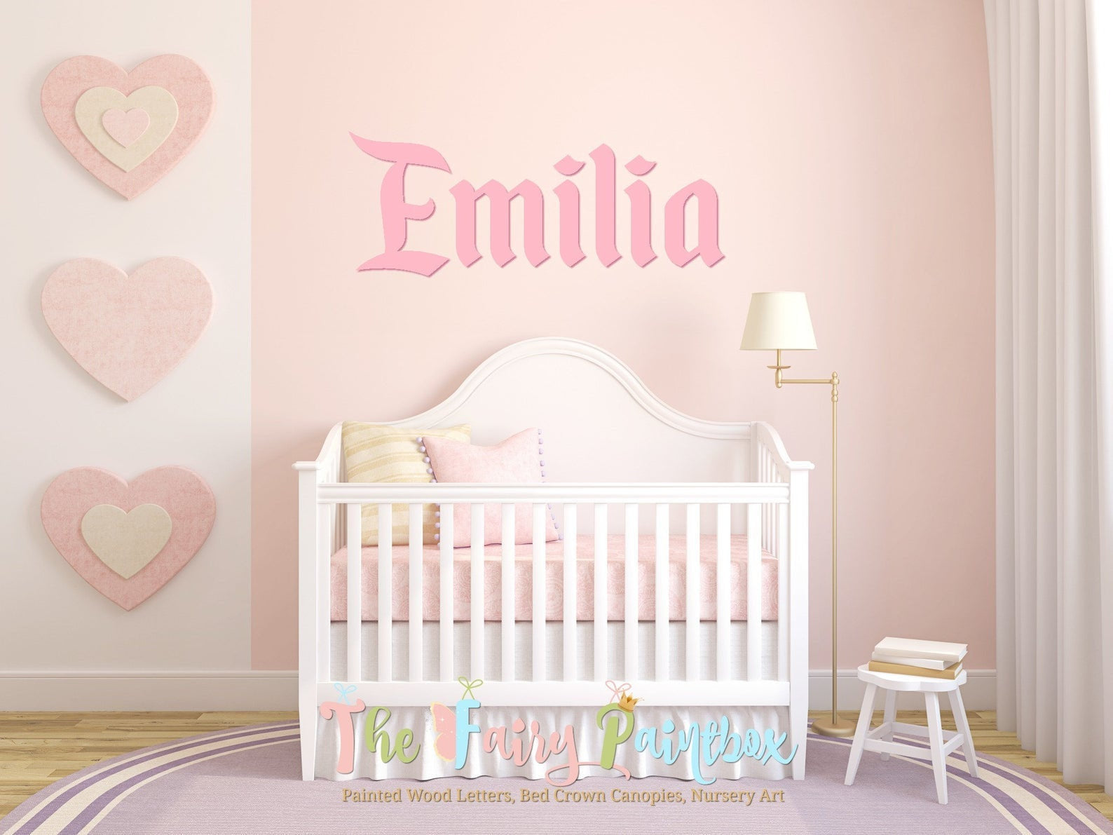 Fairy Tale Wooden Wall Letters Pink Above Crib Bedding Decor